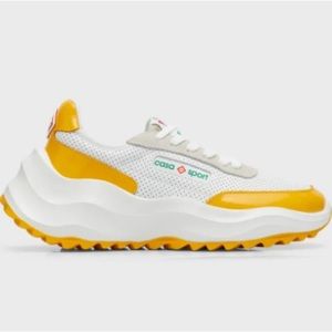 DS Casablanca Atlantis Leather Sneaker White/Yellow Sz 10.5 UK(11.5D US)